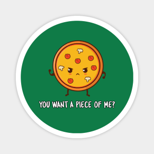 Funny Tough Pizza Cartoon - Humor Cute Graphic Magnet